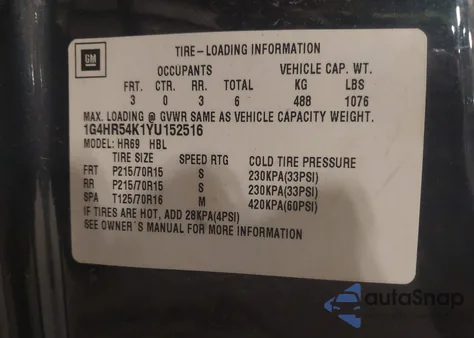 2000 Buick Lesabre Limited from USA, damaged, VIN 1G4HR54K1YU152516